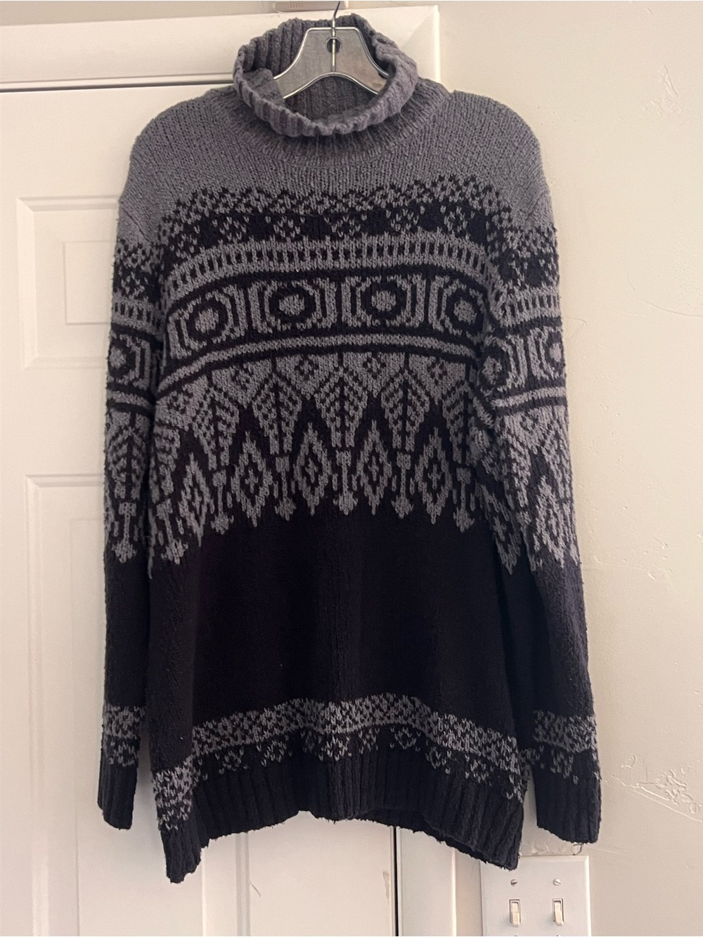 Northcrest Navy Fair Isle Turtleneck Sweater 2XL